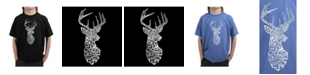 LA Pop Art Big Boy's Word Art T-Shirt - Types of Deer